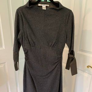 Vintage Diane von Furstenburg grey wool dress - size 10